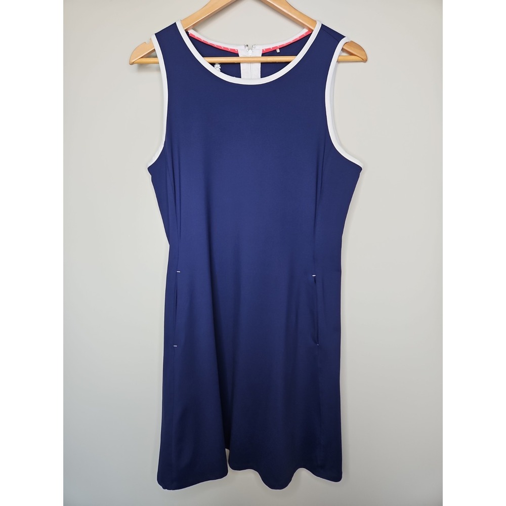 Tommy Bahama Dress M Blue Aubrey Fit Flare IslandZone Tennis Prep Athletic Golf